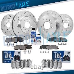 Front Rear Drilled Rotors Brake Pads 20pc Lugnuts for 2006-10 Impala Monte Carlo