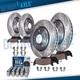 Front Rear Drilled Rotors Brake Pads +20pc Wheel Lug Nuts for Blazer S10 Bravada