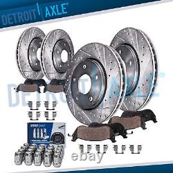 Front Rear Drilled Rotors Brake Pads +20pc Wheel Lug Nuts for Blazer S10 Bravada