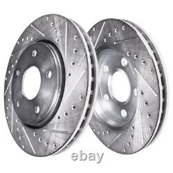 Front Rear Drilled Rotors Brake Pads +20pc Wheel Lug Nuts for Blazer S10 Bravada