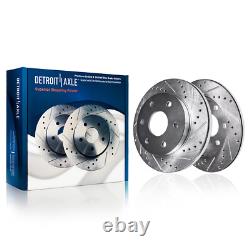Front Rear Drilled Rotors Brake Pads 24pc Lugnuts withkeys for Sierra 1500 Tahoe