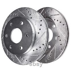 Front Rear Drilled Rotors Brake Pads 24pc Lugnuts withkeys for Sierra 1500 Tahoe