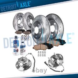 Front Rear Drilled Rotors Brake Pads Wheel Bearing Hubs for Dodge Grand Caravan Front Rear Drilled Rotors Brake Pads Wheel Bearing Hubs for Dodge Grand Caravan