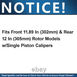 Front Rear Drilled Rotors Brake Pads Wheel Bearing Hubs for Dodge Grand Caravan