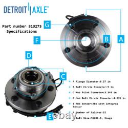 Front Rear Drilled Rotors Brake Pads Wheel Bearing Hubs for Dodge Grand Caravan