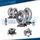Front & Rear Drilled Rotors Brake Pads Wheel Hubs Kit for 2014-2019 Rogue Sport