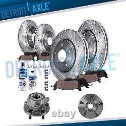 Front & Rear Drilled Rotors Brake Pads Wheel Hubs for Subaru Forester Crosstrek