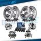 Front Rear Drilled Rotors Brake Pads Wheel Hubs with 20pc Lug Nuts for Fusion MKZ