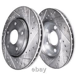 Front Rear Drilled Rotors Brake Pads with20pc Lugnuts for 2006-2008 Dodge Ram 1500