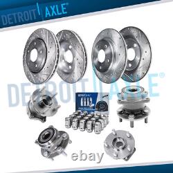 Front Rear Drilled Rotors Wheel Hubs 20pc Lug Nuts for Subaru Impreza Forester