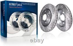 Front Rear Drilled Rotors Wheel Hubs 20pc Lug Nuts for Subaru Impreza Forester