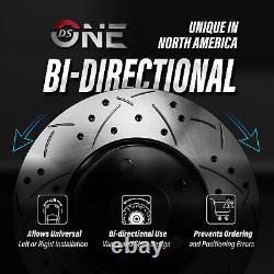Front Rear Drilled Slot Disc Brake Rotors Ceramic Pad Kit For With 10 Lug Wheels