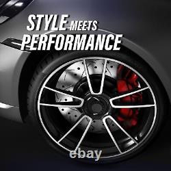 Front Rear Drilled Slot Disc Brake Rotors Ceramic Pad Kit For With 10 Lug Wheels