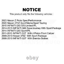 Front Rear Drilled Slot Disc Brake Rotors Kit For INFINITI G37 Nissan 370Z Q60 Z