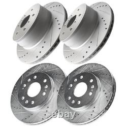 Front Rear Drilled Slotted Brake Rotors 07-13 Silverado Avalanche Suburban 1500