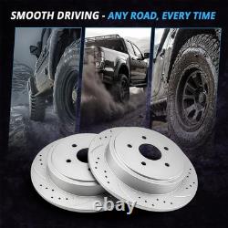 Front Rear Drilled Slotted Brake Rotors 07-13 Silverado Avalanche Suburban 1500