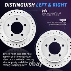 Front Rear Drilled Slotted Brake Rotors 07-13 Silverado Avalanche Suburban 1500