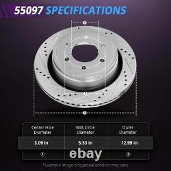 Front Rear Drilled Slotted Brake Rotors 07-13 Silverado Avalanche Suburban 1500