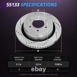 Front Rear Drilled Slotted Brake Rotors 07-13 Silverado Avalanche Suburban 1500
