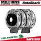 Front & Rear Drilled Slotted Brake Rotors Black & Pads for Cadillac DTS 4.6L V8
