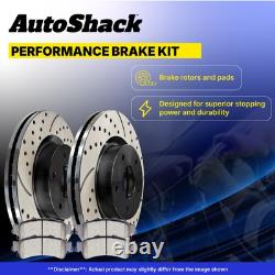 Front & Rear Drilled Slotted Brake Rotors Black & Pads for Honda CR-V Acura RDX