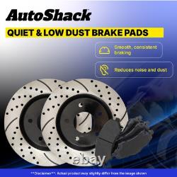 Front & Rear Drilled Slotted Brake Rotors Black & Pads for Honda CR-V Acura RDX