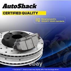 Front & Rear Drilled Slotted Brake Rotors Black & Pads for Honda CR-V Acura RDX