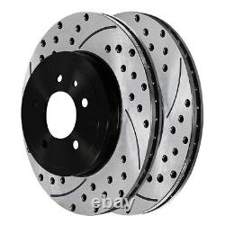 Front & Rear Drilled Slotted Brake Rotors Black Set of 4 for Chevy Camaro 3.6L