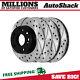 Front & Rear Drilled Slotted Brake Rotors Black Set of 4 for Honda CR-V 2.4L