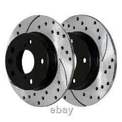Front & Rear Drilled Slotted Brake Rotors Black Set of 4 for Toyota Camry 2.4L