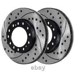 Front & Rear Drilled Slotted Brake Rotors Black Set of 4 for Toyota Sequoia 4.7L