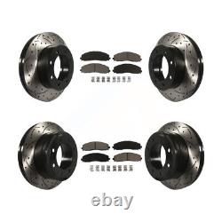 Front Rear Drilled Slotted Brake Rotors Pads Kit for 2014-2021 F-250 Super Duty