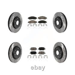 Front Rear Drilled Slotted Brake Rotors Pads Kit for 2019-2020 Chevrolet Blazer