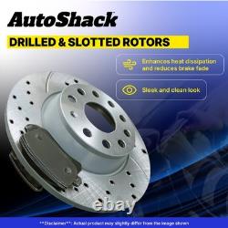 Front Rear Drilled Slotted Brake Rotors Pads for Chevy, Silverado 1500 2007-2013