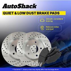 Front Rear Drilled Slotted Brake Rotors Pads for Chevy, Silverado 1500 2007-2013