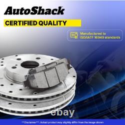 Front Rear Drilled Slotted Brake Rotors Pads for Chevy, Silverado 1500 2007-2013