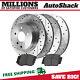 Front & Rear Drilled Slotted Brake Rotors Silver & Pads for INFINITI G35 G37 V6
