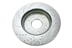 Front & Rear Drilled Slotted Brake Rotors Silver Set of 4 for GMC Sierra 1500 V8