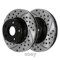 Front Rear Drilled Slotted Brake Rotors for 2005-2008 Infiniti G35 2009-2012 G37