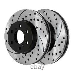 Front Rear Drilled Slotted Brake Rotors for 2007-2013 Chevrolet Silverado 1500