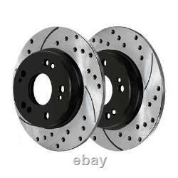 Front & Rear Drilled Slotted Disc Brake Rotors Set of 4 for Honda Civic 2.4L
