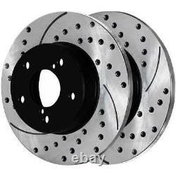 Front & Rear Drilled Slotted Disc Brake Rotors Set of 4 for Subaru Impreza 2.5L
