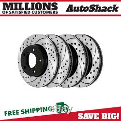 Front & Rear Drilled Slotted Disc Brake Rotors Set of 4 for Toyota Tundra 5.7L