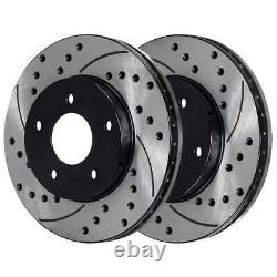 Front Rear Drilled Slotted Rotors Ceramic Pads for 1997-2003 Pontiac Grand Prix