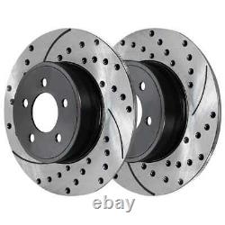Front Rear Drilled Slotted Rotors Ceramic Pads for 1997-2003 Pontiac Grand Prix