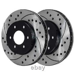 Front Rear Drilled Slotted Rotors Ceramic Pads for 1999-2005 2006 Silverado 1500