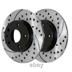 Front Rear Drilled Slotted Rotors Ceramic Pads for 2000-2004 Volkswagen Jetta