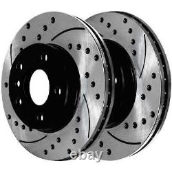 Front Rear Drilled Slotted Rotors Ceramic Pads for 2001-2003 2004 2005 BMW 330i