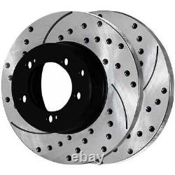 Front Rear Drilled Slotted Rotors Ceramic Pads for 2001-2005 Sebring Stratus