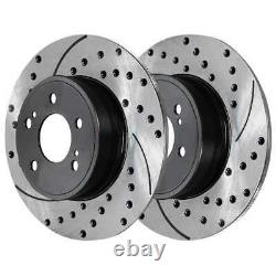Front Rear Drilled Slotted Rotors Ceramic Pads for 2002-2005 2006 Acura RSX Base